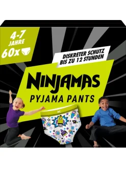 Ninjamas Pyjama Pants Raumschiff, 60 absorbierende Nachthöschen, 7 Jahre, 17kg-30kg