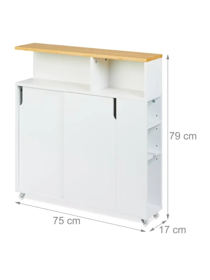 Nischenschrank in Weiß/ Natur - (B)17 x (H)79 x (T)75 cm