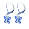 Ohrringe 925 Silber Schmetterling in Blau