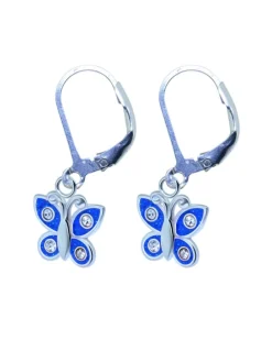 Ohrringe 925 Silber Schmetterling in Blau
