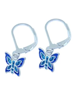 Ohrringe 925 Silber Schmetterling in Blau