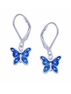 Ohrringe 925 Silber Schmetterling in Blau