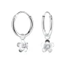 Ohrringe CHARM BLUME in 925 Sterling Silber, 2-tlg. in silber