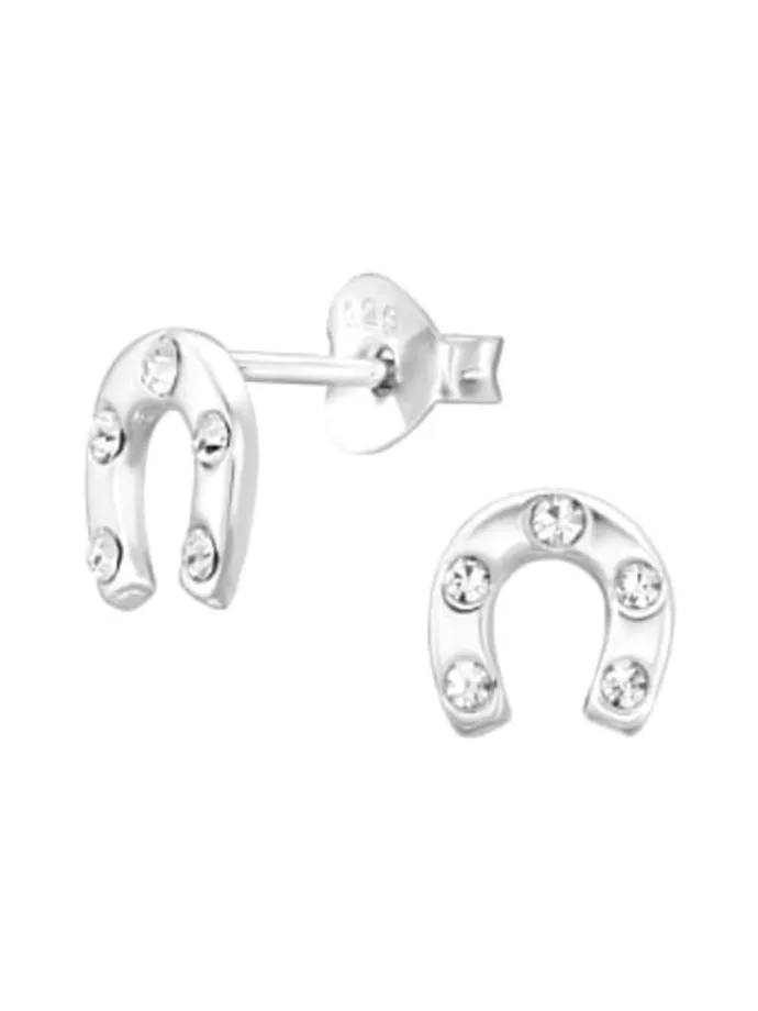 Ohrringe, Ohrstecker HUFEISEN in 925 Sterling Silber, 2-tlg.