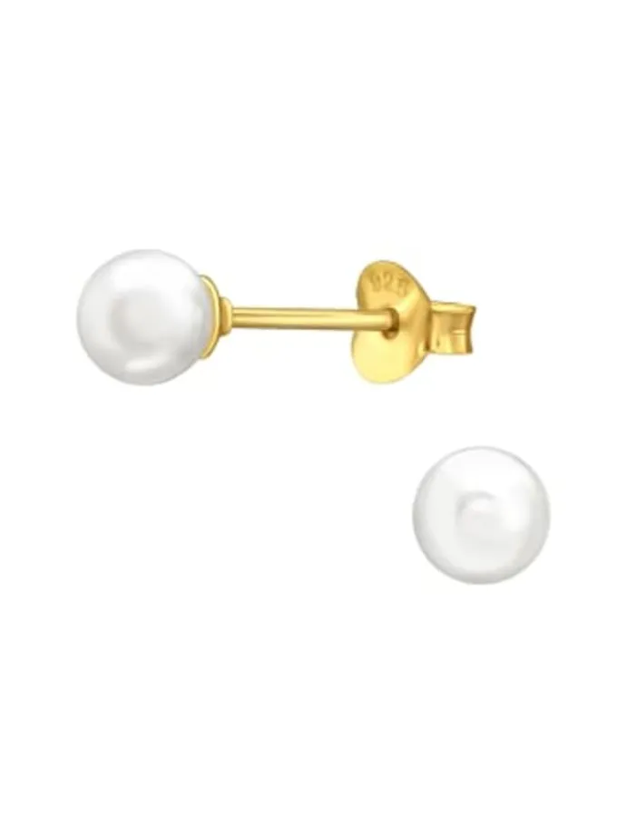 Ohrringe, Ohrstecker PERLE classic 5 mm in Gold in 925 Sterling Silber, 2-tlg.
