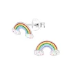 Ohrringe, Ohrstecker REGENBOGEN in 925 Sterling Silber, 2-tlg.