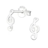 Ohrstecker NOTENSCHLÜSSEL in 925 Sterling Silber, 2-tlg.