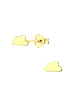 Ohrstecker WOLKE aus 925 Sterling Silber in Gold, 2-tlg.