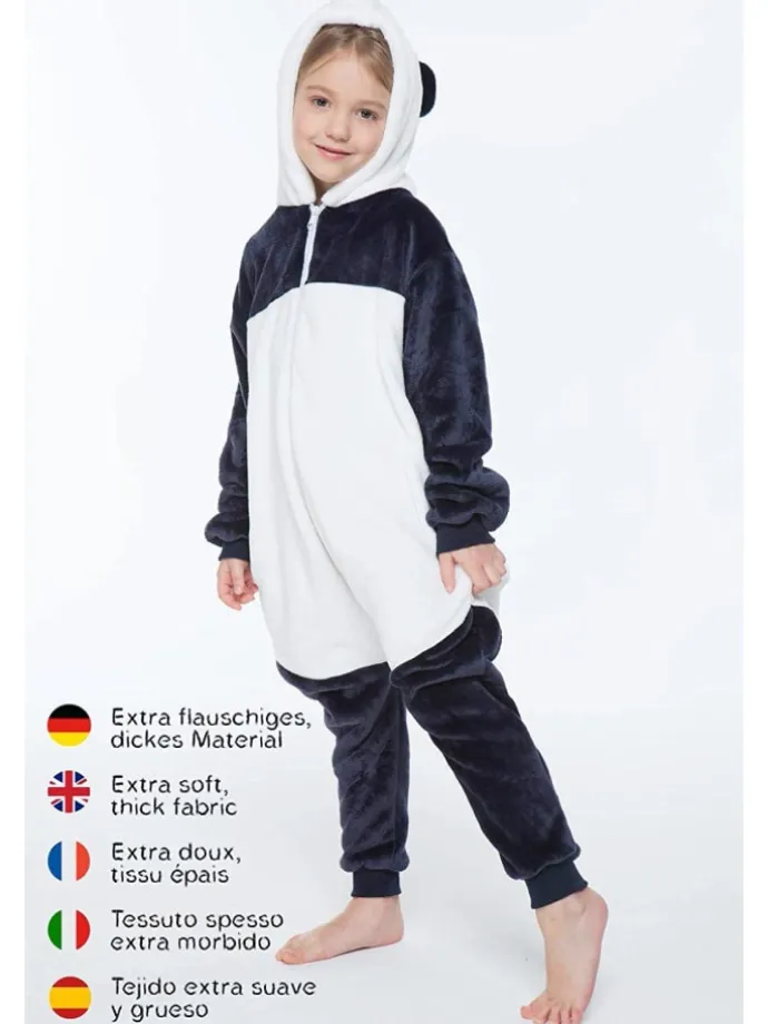Onesie Kostüm in Weiß/grau