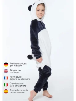 Onesie Kostüm in Weiß/grau