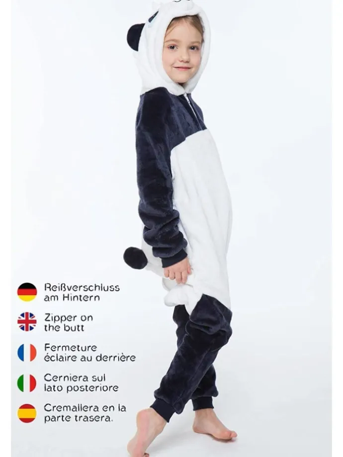 Onesie Kostüm in Weiß/grau