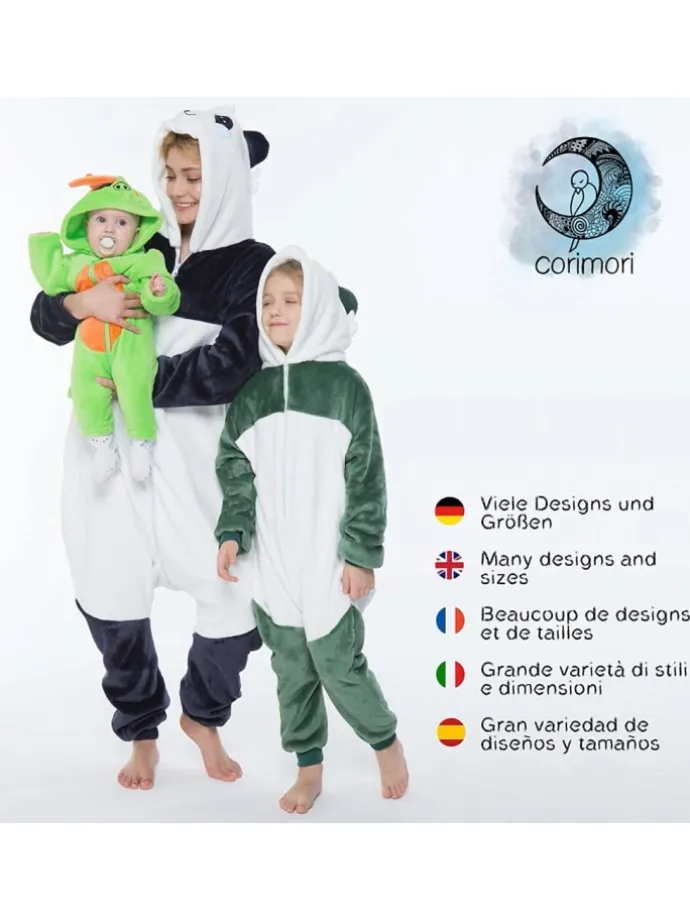 Onesie Kostüm in Weiß/grau