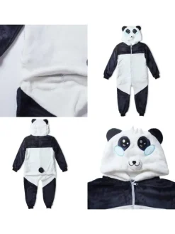 Onesie Kostüm in Weiß/grau