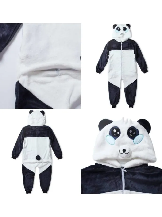 Onesie Kostüm in Weiß/grau