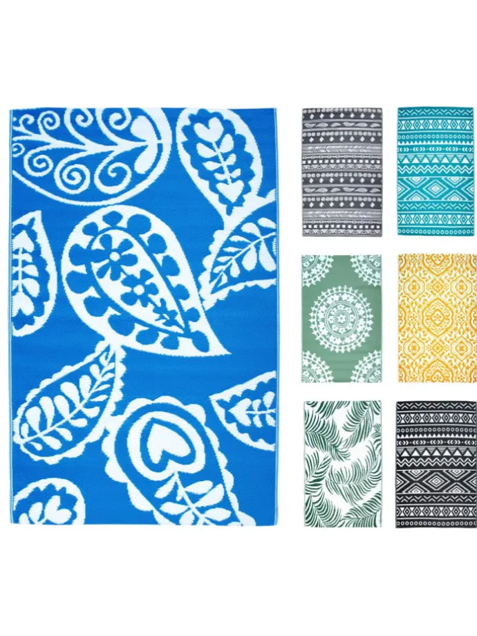 Outdoor Teppich 120x180cm In- & Outdoor in Paisley Blau