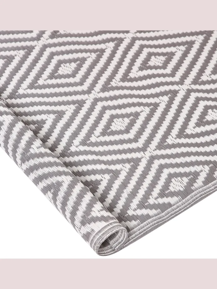 Outdoorteppich SIKAR in Grau/Weiß - (W) 120 x (H) 0.5 x (L) 180 cm