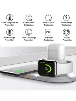 2Pace® 3 in 1 QI Charger 10W Ladegerät Ladestation für Apple Watch iPhone 12