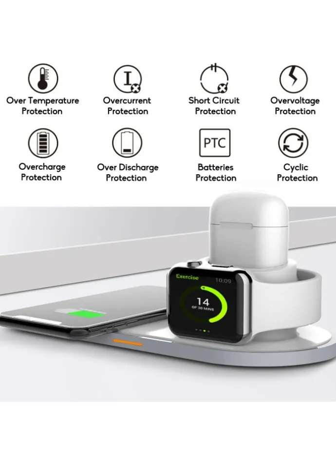 2Pace® 3 in 1 QI Charger 10W Ladegerät Ladestation für Apple Watch iPhone 12