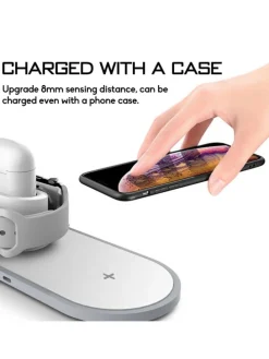 2Pace® 3 in 1 QI Charger 10W Ladegerät Ladestation für Apple Watch iPhone 12