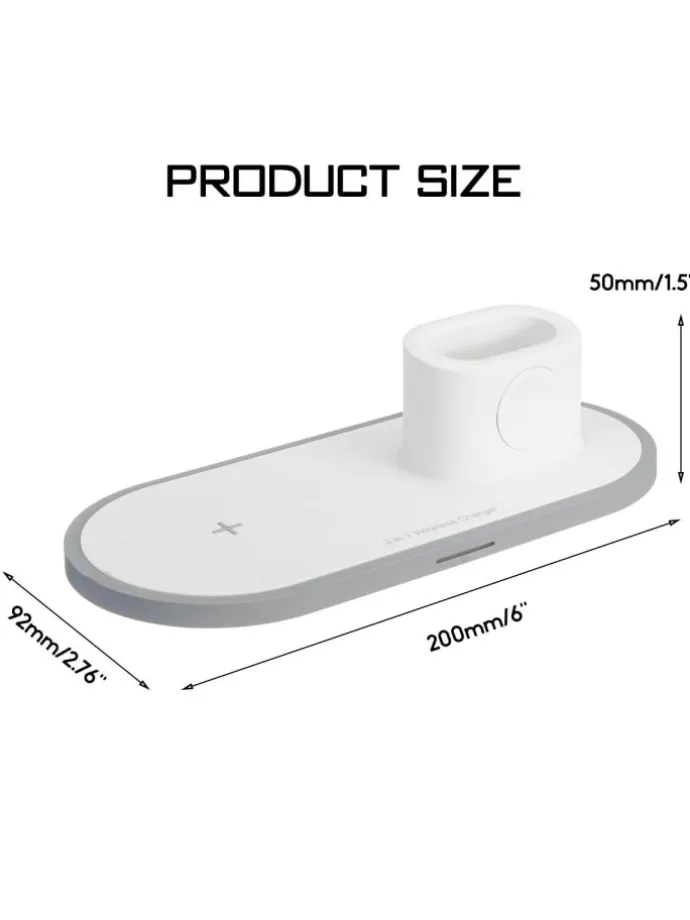 2Pace® 3 in 1 QI Charger 10W Ladegerät Ladestation für Apple Watch iPhone 12
