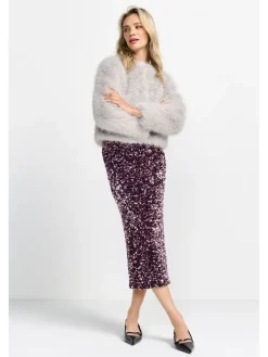 Paillettenrock in Pink/ Schwarz