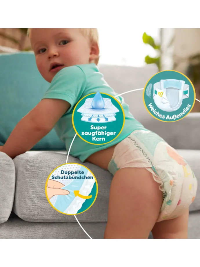 Pampers Baby-Dry Größe 7, 132 Windeln, 15kg+