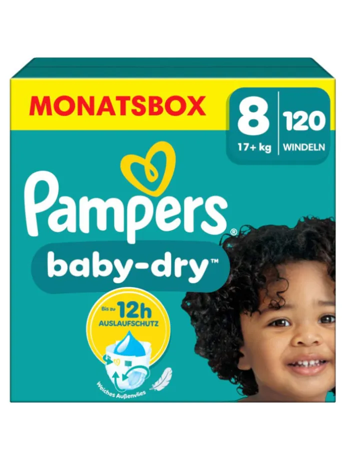 Pampers Baby-Dry Größe 8, 120 Windeln, 17kg+