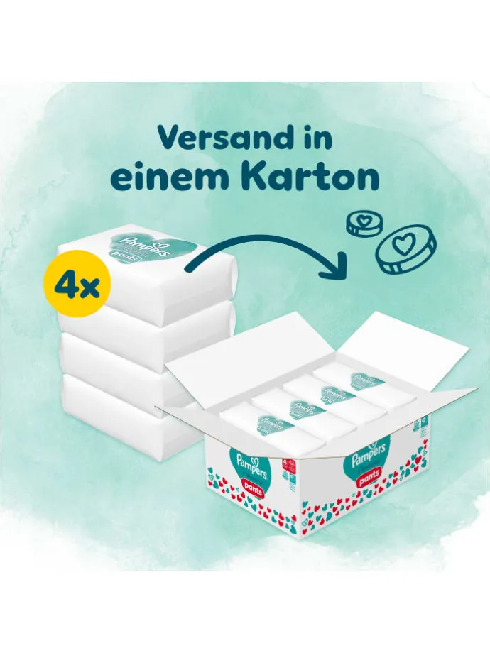 Pampers Harmonie Pants Größe 4, 168 Höschenwindeln, 9kg-15kg