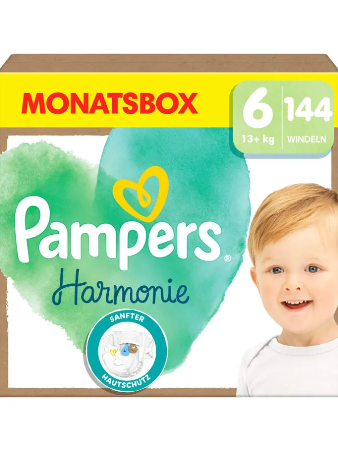 Pampers Harmonie Windeln Größe 6, 144 Windeln, 13kg+