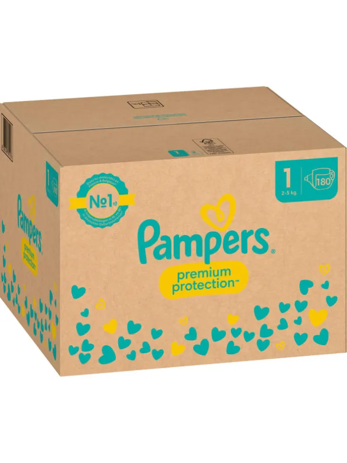 Pampers Premium Protection Größe 1, 180 Windeln, 2kg-5kg