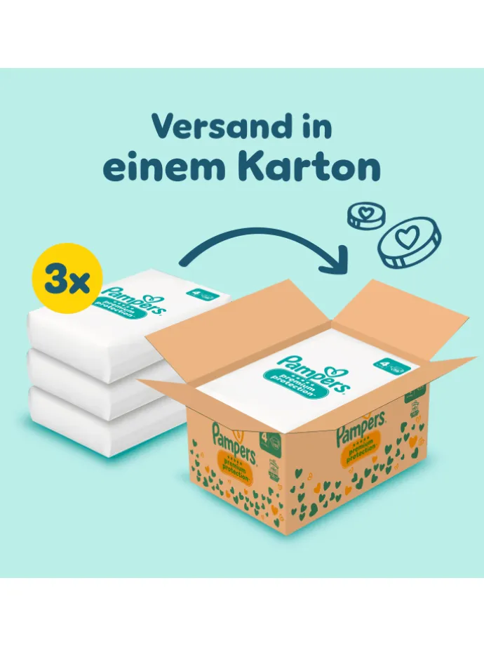 Pampers Premium Protection Größe 4, 174 Windeln, 9kg-14kg
