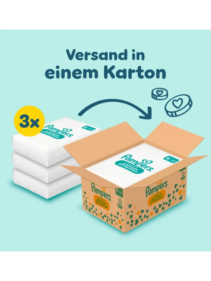 Pampers Premium Protection Größe 6, 144 Windeln, 13kg-18kg