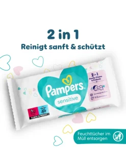 Pampers Sensitive Feuchttücher 15 Packungen = 1200 Feuchttücher