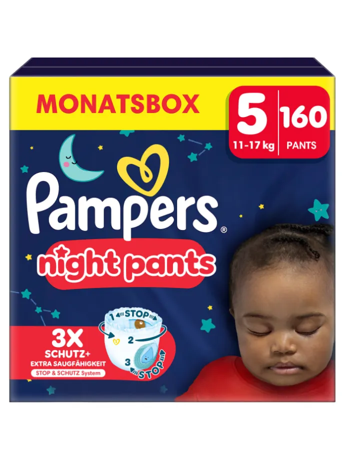 Pampers Night Pants Größe 5, 160 Windeln, 11kg-17kg