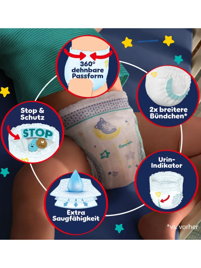 Pampers Night Pants Größe 5, 160 Windeln, 11kg-17kg
