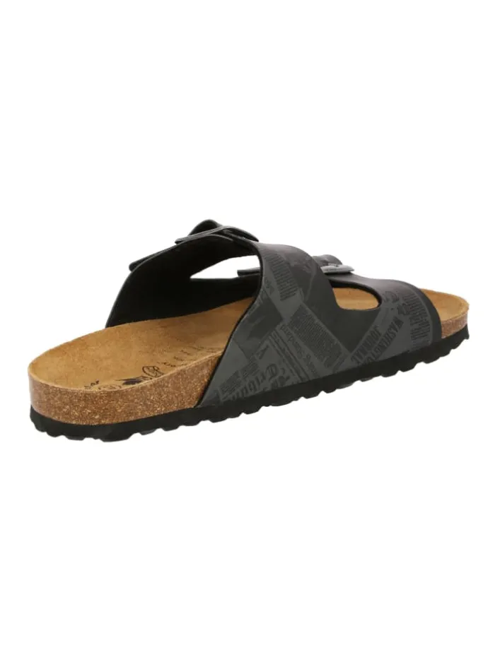 Pantolette "Bioline Print" in Schwarz