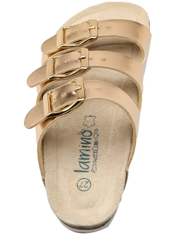 Pantoletten in Gold