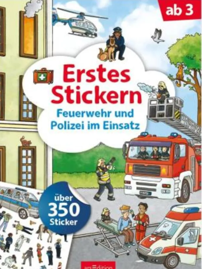 Papeterie/PBS - Erstes Stickern - Feuerwehr und Polizei im Einsatz