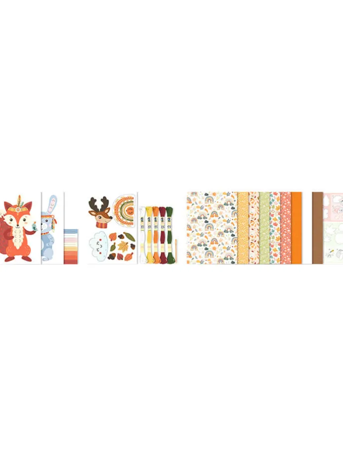 Papier-Bastelset "Woodland friends" in Bunt
