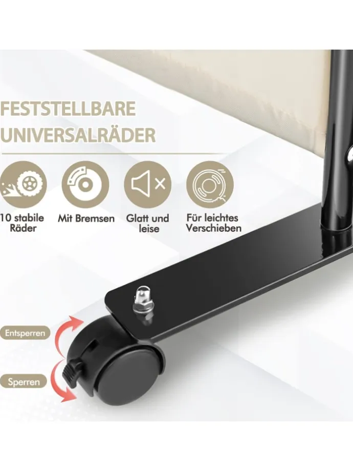 Paravent 4 tlg. 173 cm in Beige