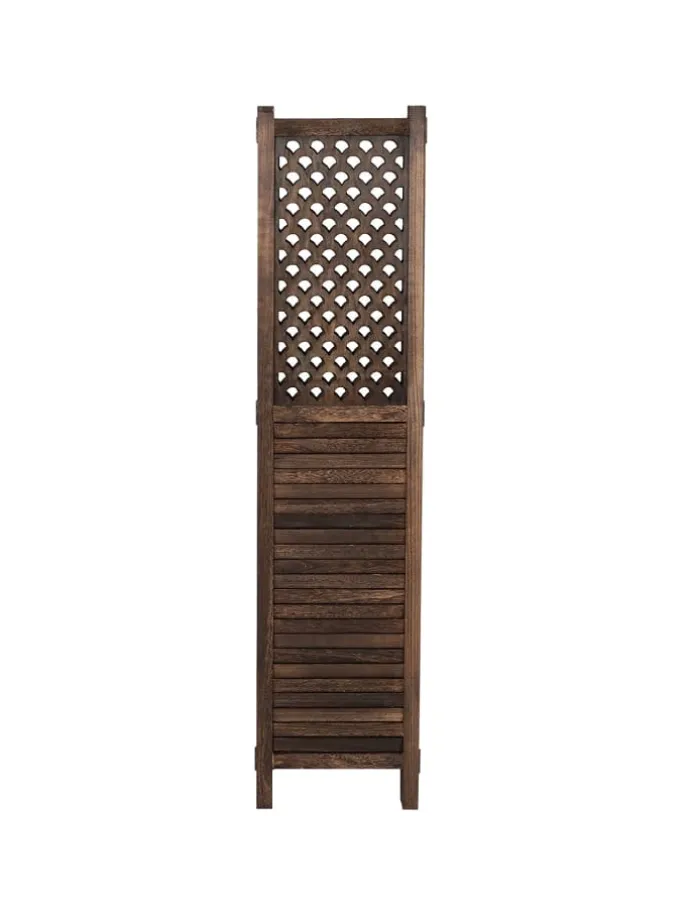 Paravent A84 mit Ornamente, Braun