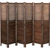 Paravent A84 mit Ornamente, Braun