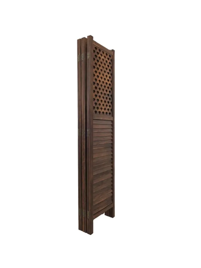 Paravent A84 mit Ornamente, Braun