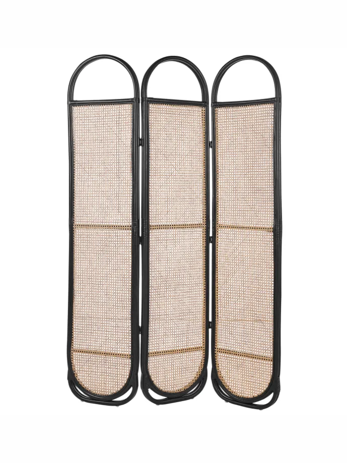 Paravent CORTONA in /Braun/Schwarz - (W) 118 x (H) 180 x (L) 3 cm