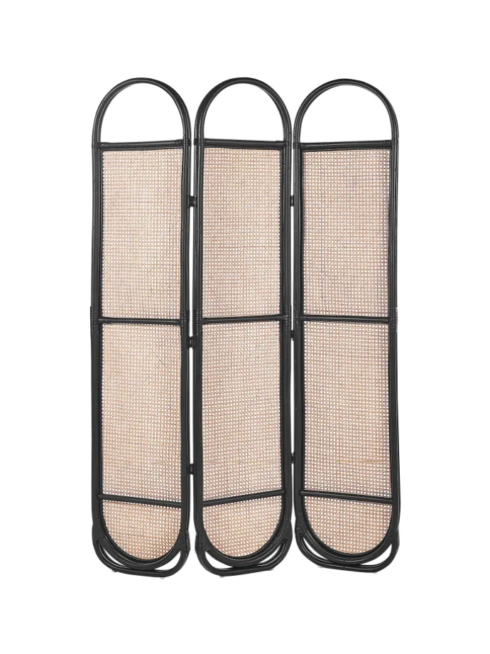 Paravent CORTONA in /Braun/Schwarz - (W) 118 x (H) 180 x (L) 3 cm