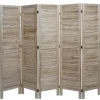 Paravent G30 im Shabby-Look, Hellbraun