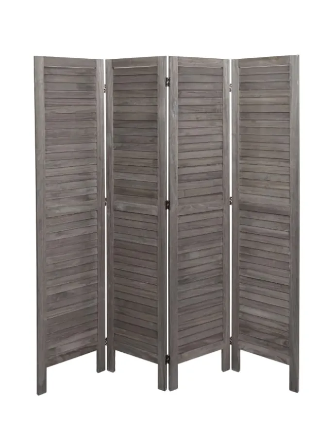 Paravent G30 im Shabby-Look, Grau-braun