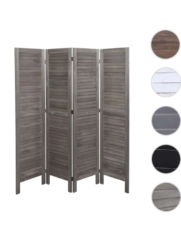 Paravent G30 im Shabby-Look, Grau-braun