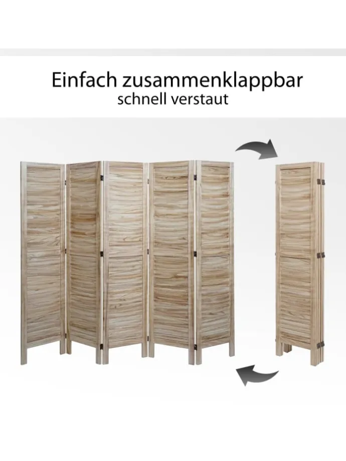Paravent G30 im Shabby-Look, Grau-braun