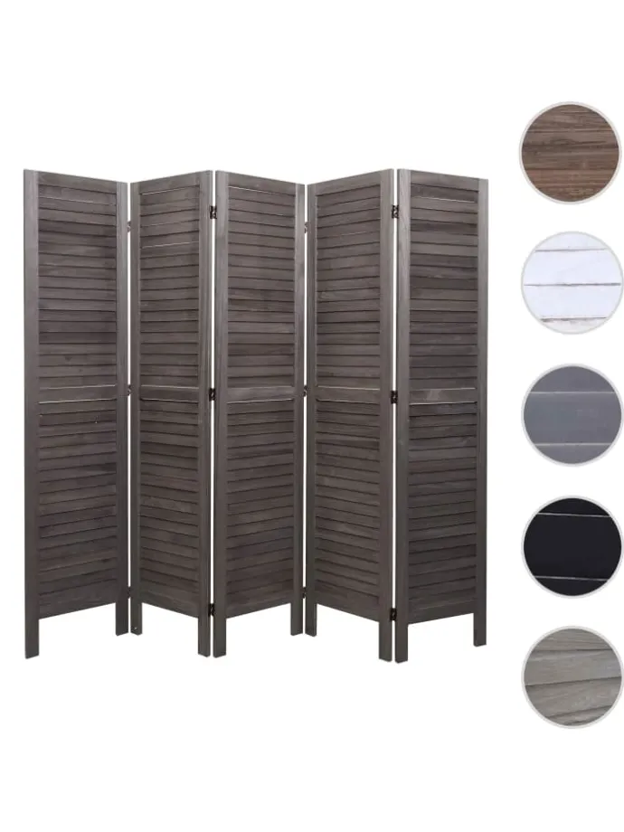 Paravent G30 im Shabby-Look, Grau-braun